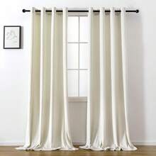 Blackout Curtains Living Room - 96 Inches Long Blocking Curtain Panels, Thermal Insulated Drapes Bedroom/Sliding Door, 2 Panels(W52 X L96 Inch, Ivory) - Taupe - View 4