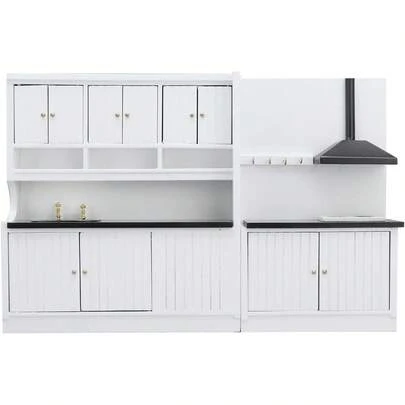 Cocina de Casa de Muñecas 1:12, Juego de Cocina en Miniatura para Casa de Muñecas para Accesorios de Casa de Muñecas