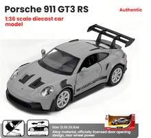 Authentic  911 GT3 RS Alloy Car Toy, Children's Diecast Model Toy Car, Realistic Racing Car Toy, Collectible Gift For Boys - Multicolor - View 3