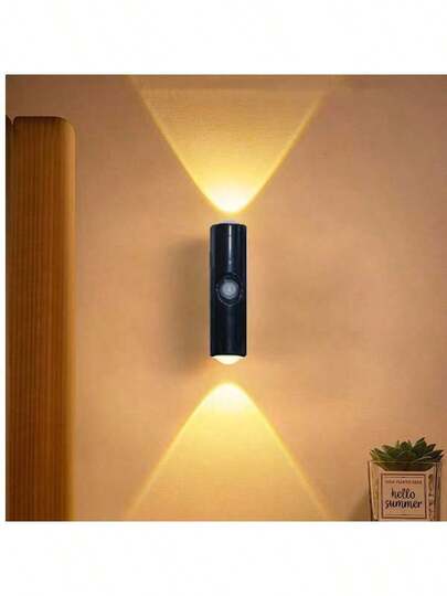 New Magnetic Rechargeable Night Light, Smart Motion Sensor Light, Self-Adhesive Hillside Dual Cat Eye Lamp For Bedroom, Bedside, Closet, Study, Stairs, Indoor, Outdoor, Balcony