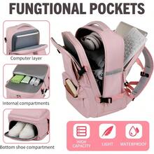 Underseat Carry On Carry Ons Hand Luggage Bag Travel Laptop Backpack Work Bag Lightweight Laptop Bag With USB Charging Port - Pink - View 5