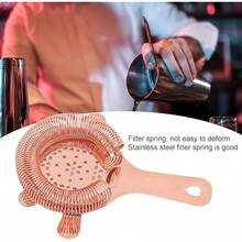 Colador de Cócteles, Colador de Cócteles, Herramienta de Barra, Colador de Barra de Acero Inoxidable, Colador de Bebidas Tipo Wintersweet, Filtro de Hielo para Camareros y (Oro - Oro rosa - Ver 3