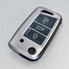 1个通用碳纤维汽车钥匙遥控器保护套，耐用ABS外壳，兼容高尔夫7 MK7、途观MK2、西雅特Ateca、Leon FR、Ibiza、Octavia - 时尚配件 - 碳纖色 - 查看 9