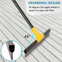 Squeegee Broom Floor, 18'' Heavy Duty Rubber Wiper With 60'' Long Handle Bathroom Tile, Garage Concrete, Deck, Shower Glass, Window Cleaning - Vàng + 18'' - Xem 6