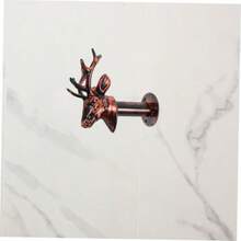 Deer Head Wall Hook For Home Decor Multi-Functional Antler Hanger For Clothes Keys And Hats Rustic Style Wall-Mounted Storage Unique Space-Saving Design - Một cỡ - Xem 6