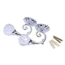 QY- Retenedores de cortina de metal de cristal 2 piezas Retenedor de cortina de cristal de metal Ganchos de amarre para cortinas ventana de pared Soporte para colgar para cortinas Ventana cortinas plateado -6194 - Plateado - Ver 7