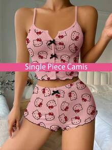 1 件 Hello Kitty 睡衣夏季上衣女士睡衣睡衣 Hello Kitty 商品 Sanrio 女士衬衫睡衣 - 粉色 - 查看 3