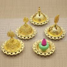 1pc/5pcs Eid Mubarak Mini Crown Vintage Hollow Copper Incense Burner Holder, Golden Incense Burner Decor, Home Fragrance Sandalwood Incense Burner - Multicolor - View 6