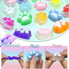 POKOJA LAND Đồ chơi giảm căng thẳng hình móng vuốt mèo Taba MINI, bộ 1/5/10/20/30/40 chiếc, bóp hình móng vuốt mèo, đồ chơi cảm giác dễ thương, đồ chơi silicon mềm dẻo thủ công, đồ chơi giảm căng thẳng co giãn, lò xo móng vuốt mèo, quà tặng cho bé gái, sinh nhật, tiệc tùng. - Nhiều màu - Xem 10