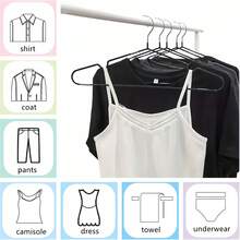 10/20pcs Plastic Coated Metal Non-Slip Clothes Hangers, Suitable For Bathroom, Bedroom, Closet, Wardrobe, Home, Dorm, Bedroom Organizer - Multicolor - View 2