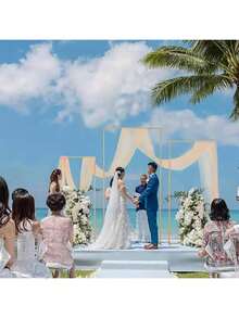 Gold Metal Arch Backdrop Stand, Wedding Arch Support, Birthday Party Ceremony Decor, Square Rectangular Frame, Indoor Outdoor Celebration - Gold - View 4