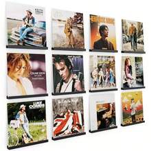 Vinyl Record Shelf Wall Mount 12 Pack Wood 12 Inch Album Record Holder For Vinyls Storage Vinyl Record Display Floating Shelf For Lp Collector Store Home Office Artistic Space Black - 12包 - 查看 1