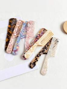 8pcs/4pcs Multi-Color Acetate Wide-Tooth Detangling Hair Brush, 18cm Portable Styling Comb Suitable For Various Occasions, Cute Grooming Tool Gift, Casual ,Hair Styling Kit - Multicolor - View 3