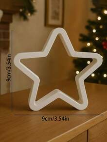 3pcs Nordic Hollow Star Decorations Set - White Layered Star Decor With 3D Layered Effect, No Electricity Needed, Suitable For Fireplace Mantel, Tabletop, Holiday Home Decor - Durable Plastic Structure, Elegant Dining Table Center Piece, Fireplace Decor - Multicolor - View 2