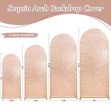 Phông nền tròn đính sequin hình vòm CHIARA kích thước 5ft/6ft/6.6ft/7.2ft dùng cho đám cưới, tiệc sinh nhật, trang trí chụp ảnh (Không bao gồm khung đỡ vòm) - Hoa hồng vàng - Xem 2