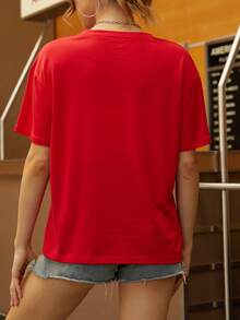 Áo thun cổ tròn tay ngắn màu trơn Milk Silk Regular, thích hợp cho mùa hè - Đỏ - Xem 2
