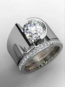 1枚优雅立方氧化锆戒指，女士款，适合婚礼、订婚、周年纪念、派对、情人节等场合佩戴。 - 1# - 查看 11