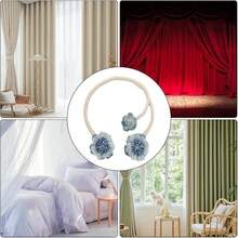 QY- Paquete de 2 hebillas de cortina de flores hechas a mano clips de sujeción para cortina de flores artificiales clips de alzapaños flexibles para cortina decorativos elegantes para sala de estar -6194 - Azul - Ver 4
