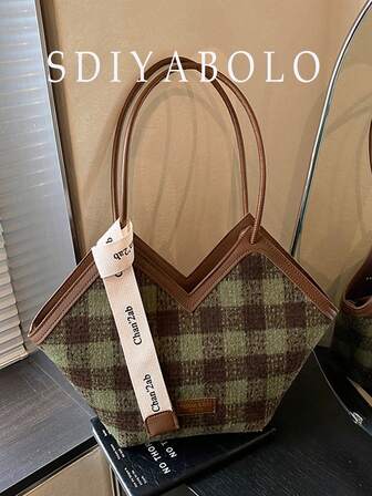 爱心设计手提包，大容量单肩包，仿皮简约工作包