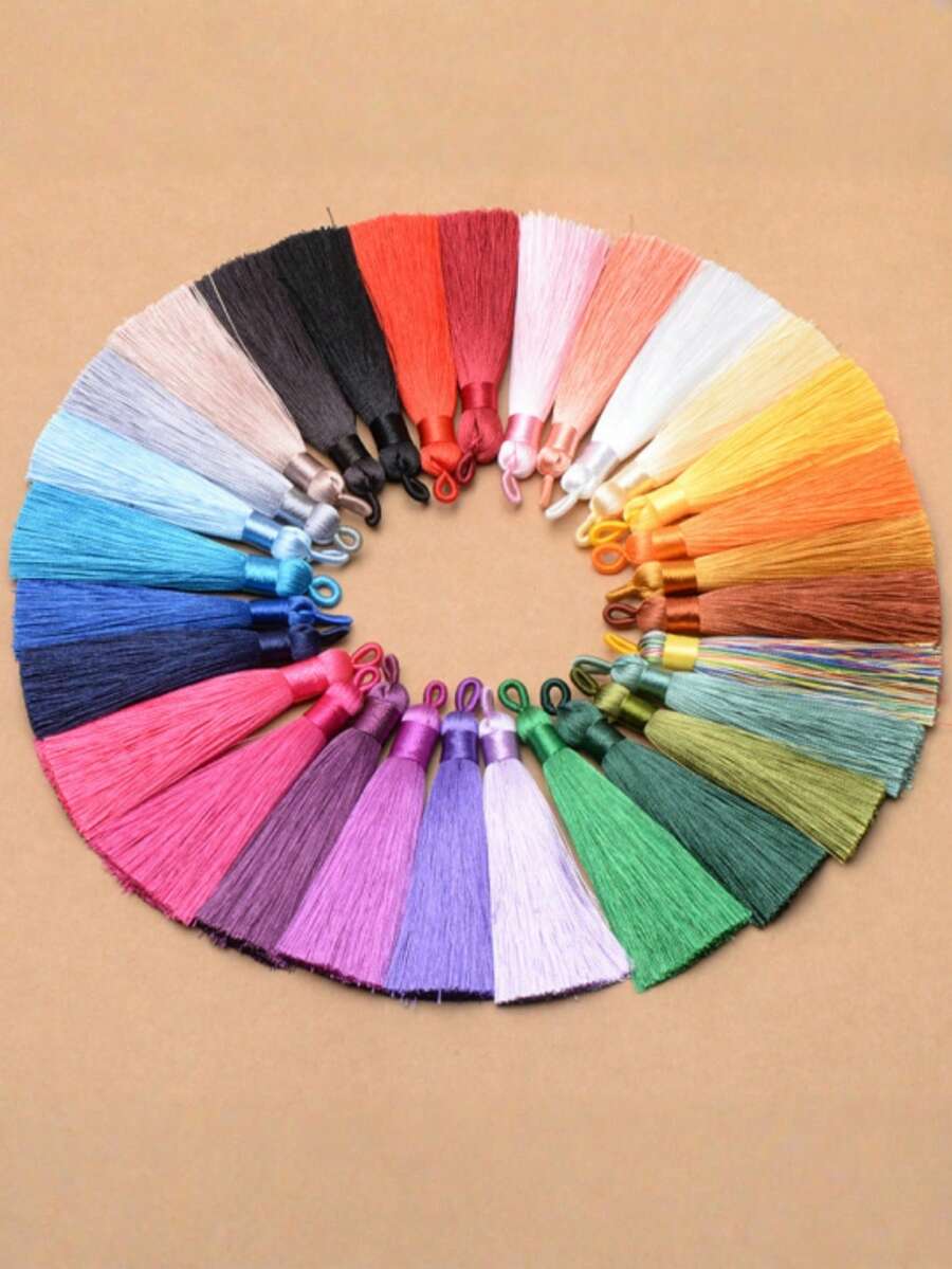 悬挂式丝绸流苏缝纫流苏饰边钥匙流苏，用于DIY装饰窗帘。