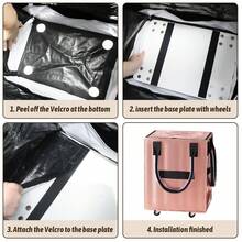 Rolling Grocery Shopping Tote - Portable Large Capacity Wheel Bag For Market & Travel, Duffle Bag For Travel With Wheels, Bag With Wheels, Grocery Shopping Cart, Casual Design, Sturdy Construction, Reinforced Handles, Frequent Travelers, Home Shopper - 粉色 - 查看 5