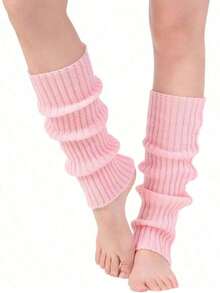 Leg Warmers For Women, Cute Knit Leg Warmer Socks For Dance - 粉色 - 查看 5