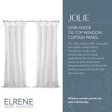 Home Fashions Crushed Semi-Sheer Adjustable Tie Top Single Panel Window Curtain Drape Fabric White 52" X 108" 1 Panel - 白色 - 查看 2