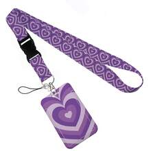 Heart Shape Print Keychain Ribbon Lanyards For Keys ID Card Collectors Phone Straps Rope Students Badge Holder New - Multicolor - View 37