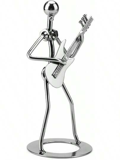 EstiloHztyyier PequeñA Escultura De Hierro Metal MúSico Jugador Estatuilla Coleccionable Soldadura A Mano DecoracióN Del Hogar Arte Estatua De Hierro Manualidades RegalosVersióN Mejorada