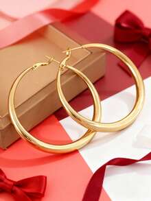 1 Pair Minimalist Exaggerated Large Hoop Earrings, Elegant Children's Earrings - one-size - View 5
