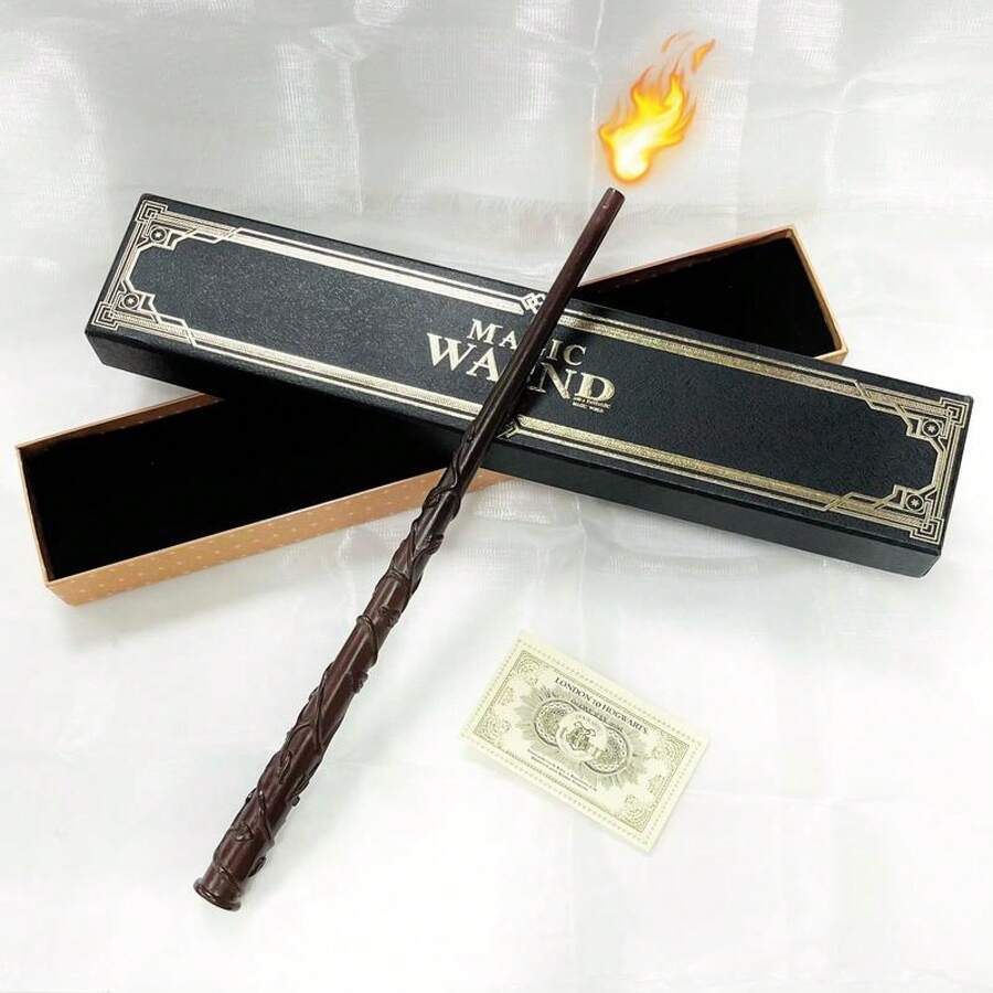 Magic Wand With Flame Effect–Shoot Fireballs Like A Real Wizard!Perfect For Halloween Prop Party Supplies - 05 - 查看 1