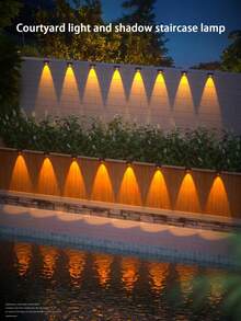 Solar Powered LED Stair Lights, Outdoor Pathway Lights, Suitable For Outdoor, Garden, Steps, Corridors, Courtyard Wall Lights, Solar Powered, Outdoor Decorative Landscape Lighting - Multicolor - View 7
