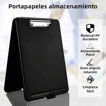 FELIN Tabla portapapeles, portapapeles con almacenamiento, almacenamiento para 100 hojas de papel A4 y bolígrafos, material duro, Ideal para recoger y transportar amplia gama de documentos