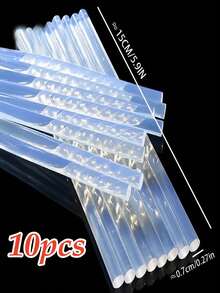 5pcs/10pcs/20pcs/30pcs 10cm Transparent Hot Melt Glue Sticks, High Viscosity DIY Glue Gun Sticks, Smooth Transparent Adhesive, Odorless, Strong, Suitable For Most Glue Guns, Applicable For Handicrafts, General Household Repairs, Holiday Handmade Items. The Hot Glue Sticks Have Good Bonding Function And Can Be Used To Glue Wood, Metal, Glass, Flowers, Foam, Fabric, Leather, Ceramics