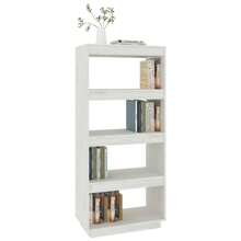Libreria/divisorio vidaXL, colore bianco, 60x35x135 cm, in pino massello. - Cammello - Visualizzare 4