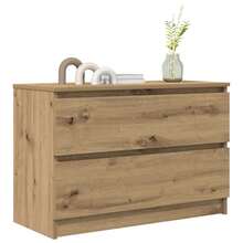 Mobile TV vidaXL, rovere lavorato a mano, 80x35x54 cm, legno composito - Cammello - Visualizzare 4