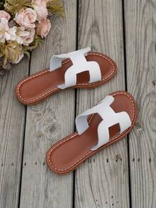 Girls' Flat Slippers, Soft & Comfortable, Breathable Beach & Casual Wear Fashion Baby Girl Sandals - White - View 2