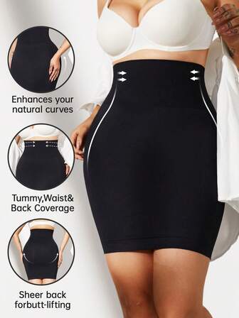 1 pezzo Shapewear donna taglie forti, modellante, controllo addome, sottoveste piatta, snellente, fascia vita, sollevatore di glutei, gonna modellante senza cuciture PAUKEE