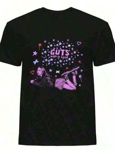 ofertas y liquidacionesCamiseta Olivia Rodrigo 20 Tejido Transpirable 220g algodón pesadoplayera de hombretops sudaderas para mujerLoose, casual and versatile top T-shirt