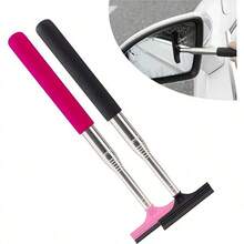 1pc Extendable Car Rearview Mirror Windshield Wiper, 98cm Long Handle Squeegee, Glass Fog & Water Stain Cleaning Tool, Car Washing Essential - Multicolor - View 7