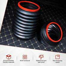 4L Foldable Car Trash Can, Waterproof And Leak-Proof. Car Hanging Expandable Storage Box With Hook And Loop Anti-Slip Multifunctional Garbage Can - Black - View 10