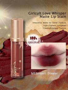 GIRLCULT Son bóng lì Love Whisper #M66 Irresistible Temptation | Lớp nền lì, có nhũ li ti | Son bóng lì mềm mại, son môi dạng lỏng nhẹ | Màu sắc lâu trôi, Bộ quà tặng, 3.8g/0.13oz - Kẻ đánh cắp trái tim M66 - Xem 1