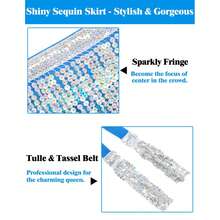 Halloween Outfits Belly Dance Glitter Sequins Tassel Skirts, Fashionable Dancing Waist Belt Skirts For Bellydance - Multicolor - View 4