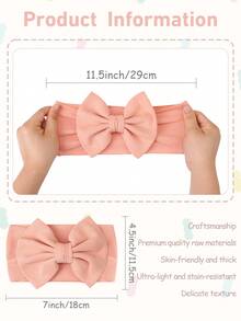 3pcs Baby Girl Striped Bow Headbands, Soft Elastic Hair Bands, Suitable For Daily Wear, Valentine's Day Gift, Valentine's Day Special - Multicolor - View 5