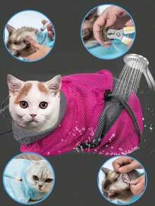 1 Upgraded Cat Washing Bag, Cat Bathing Tool, Cat And Dog Fixed Bag, Bath Bag, Nail Trimming, Beauty And Feeding Medicine, Cat Bathing And Cleaning Supplies - 彩色 - 查看 13