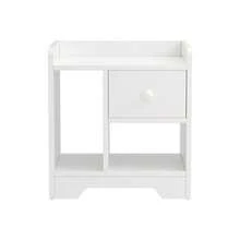 Artiss Bedside Table Drawer Nightstand Side End Table Storage Open Shelf White - 白色 - 查看 3