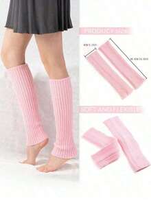 Leg Warmers For Women, Cute Knit Leg Warmer Socks For Dance - 粉色 - 查看 2
