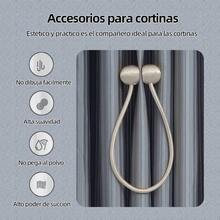 QY- 6pcs Lazos de Cortinas Magnéticos Abrazaderas Modernas Alzapaños Elagantes Con Iman Cintas Decorativos para Cortinas Ventanas Universales Ajustables Colores Metalicos Brillantes Plateado -6194 - Plateado - Ver 6