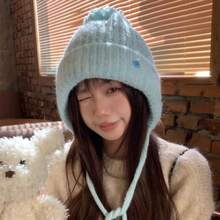 Women Beanie Hat - Màu xanh nhạt - Xem 2