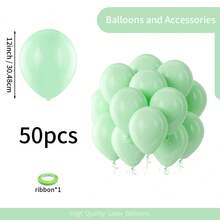 50/125Pcs Matte Thickened Light Green Latex Balloon Arch Garland Kit, 5/10/12/18 Inch Multi Size Helium Round Balloons, Decor For Birthday, BabyShower, Gender Reveal, Graduation, Wedding Anniversary, Carnival Party Supplies - Light Green - View 14